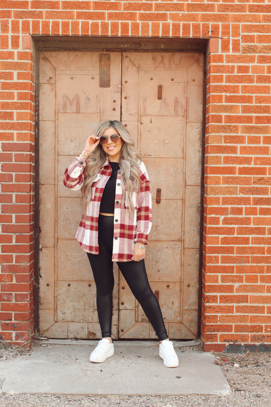 Red Patch Plaid Shacket