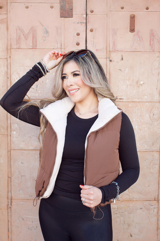 Cozy Throwback Reversible Puffer Vest