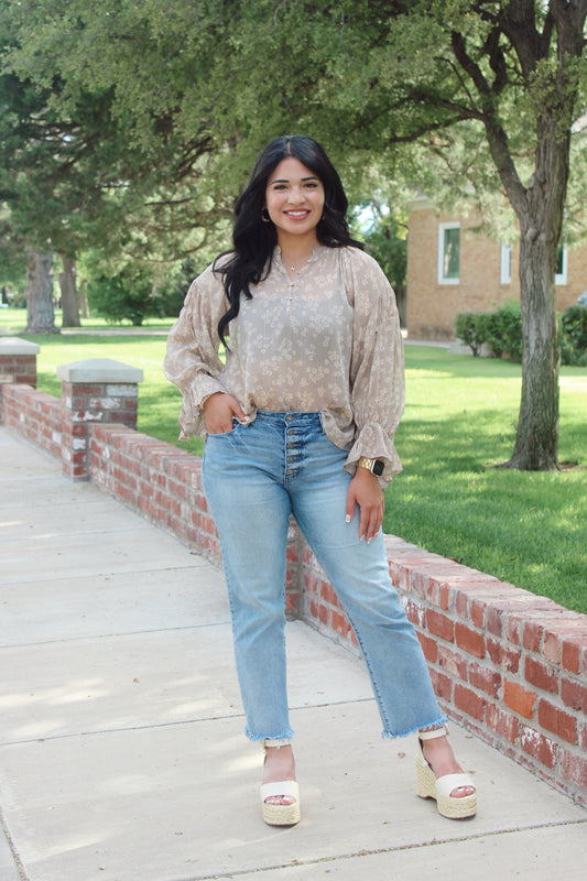 Bless Your Heart Flower Blouse