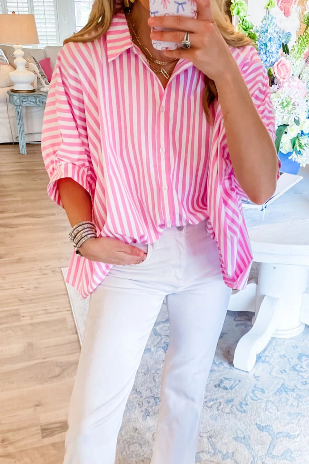 Scarlett Pink Stripped Blouse