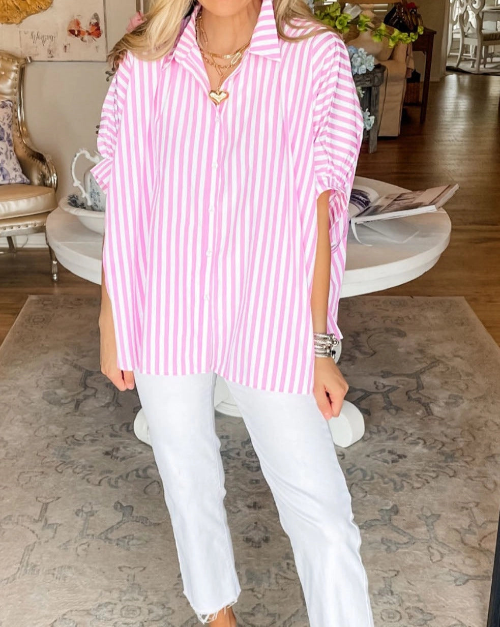 Scarlett Pink Stripped Blouse