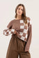 Fabulous Checkered Brown Sweater