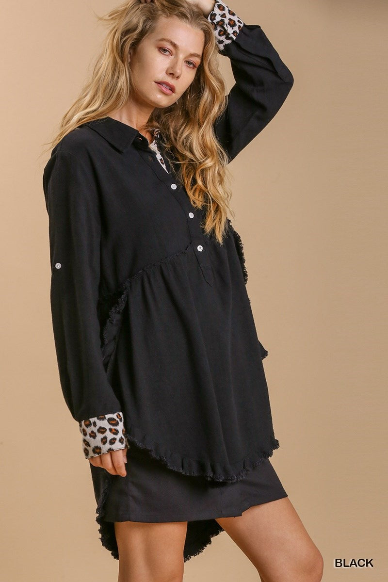 Cheetah Girl Tunic Dress in Black