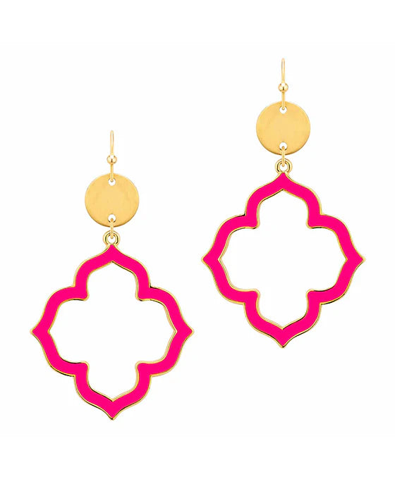 Clair Hot Pink Clover Earrings