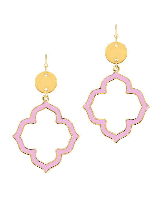 Clair Light Pink Clover Earrings