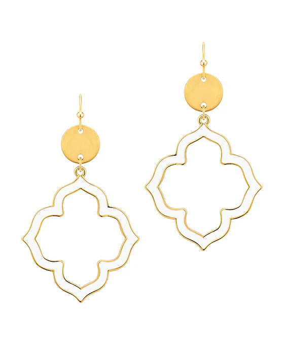 Clair White Clover Earrings