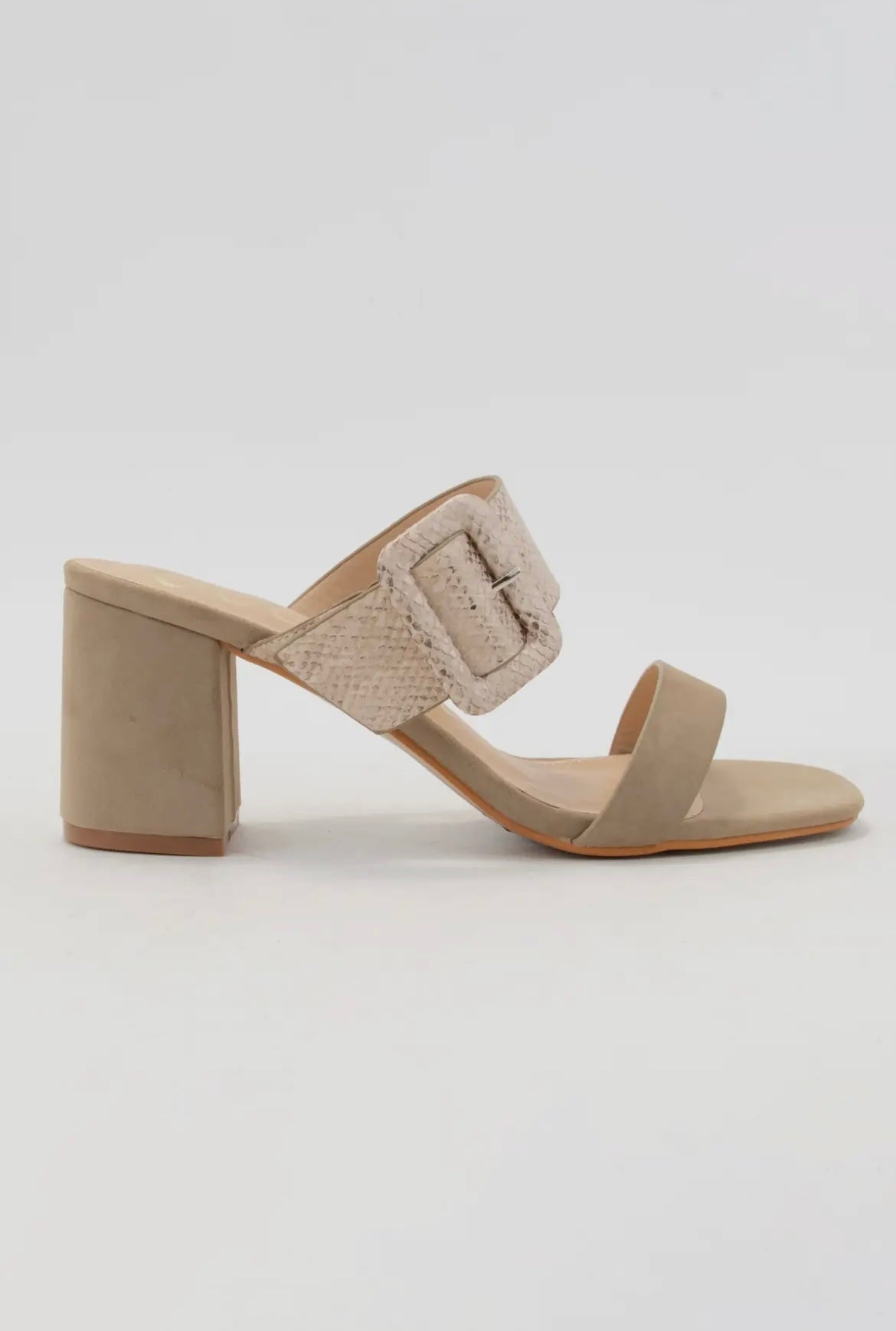 Sally Double Strap Slip-On Style Block Heel Sandal
