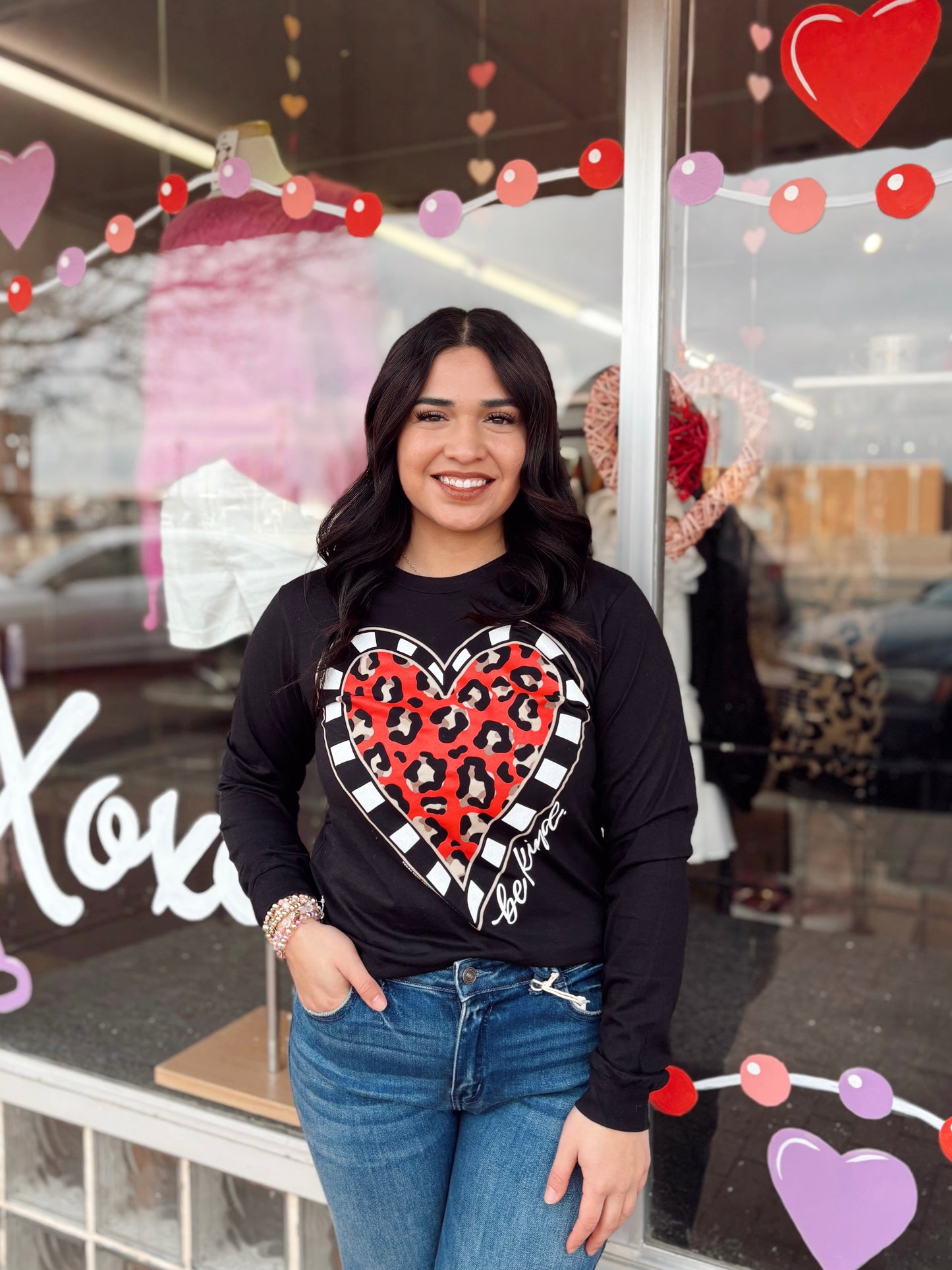 Be Kind Leopard Heart Tee