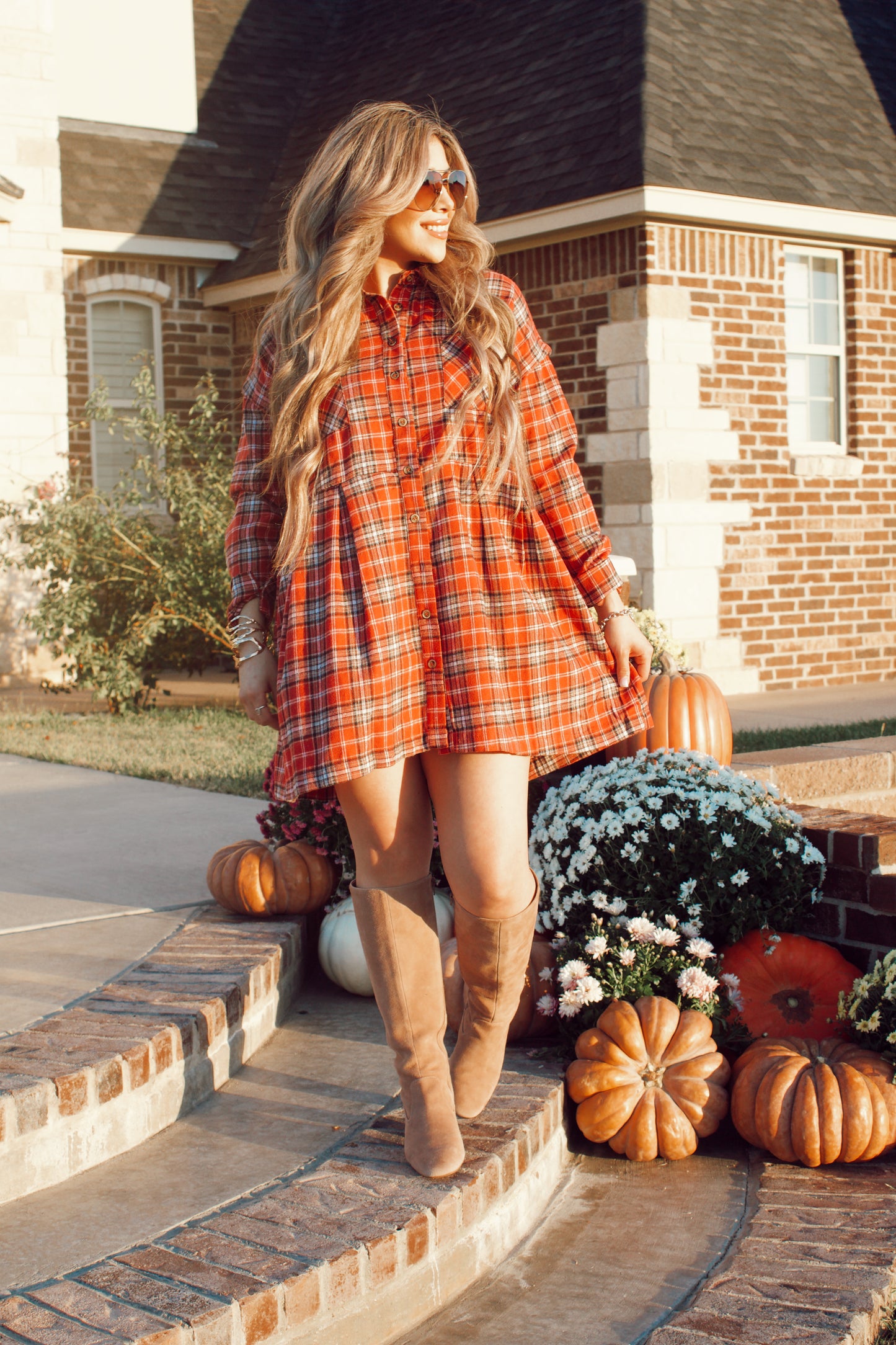 Red Xo Flannel Dress