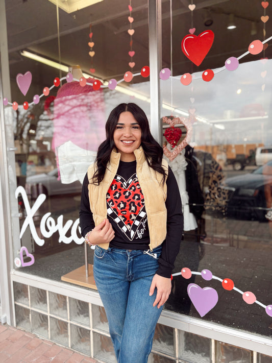 Be Kind Leopard Heart Tee