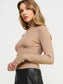 Cozy Ease Taupe Ribbed Knit Top