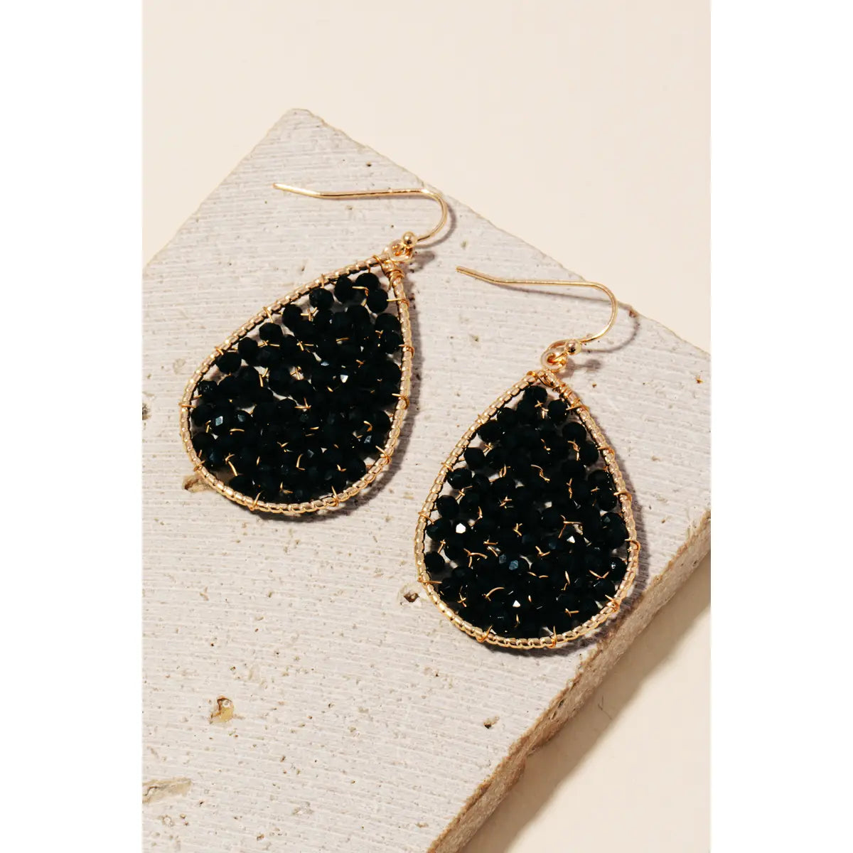 Bejeweled Black Earrings