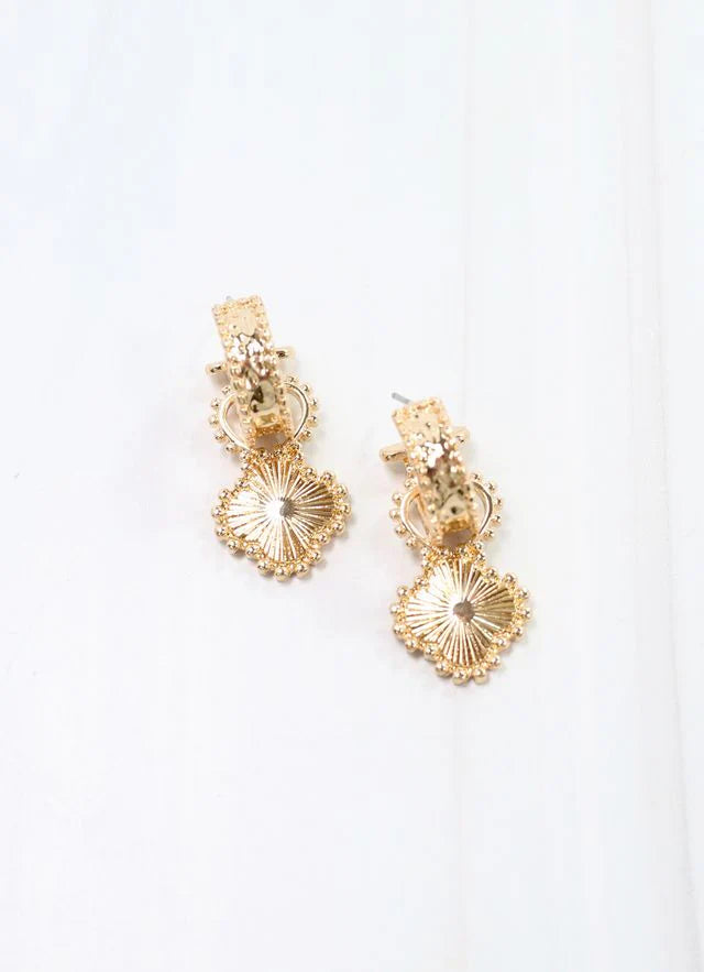 Corbett Clover Hoop Earring Gold