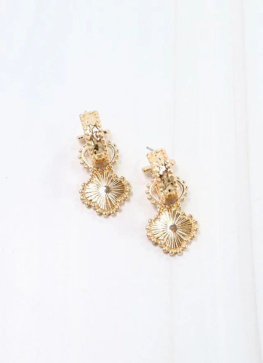 Corbett Clover Hoop Earring Gold