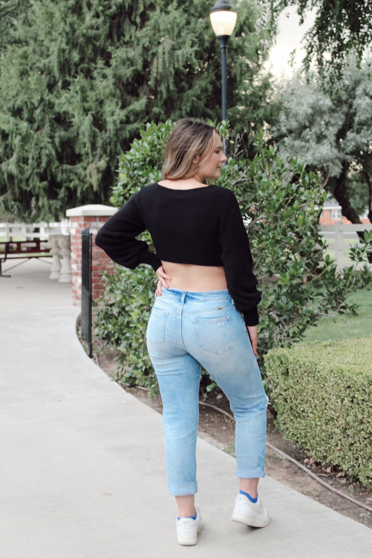 Sweater Knit Twisted Crop Top