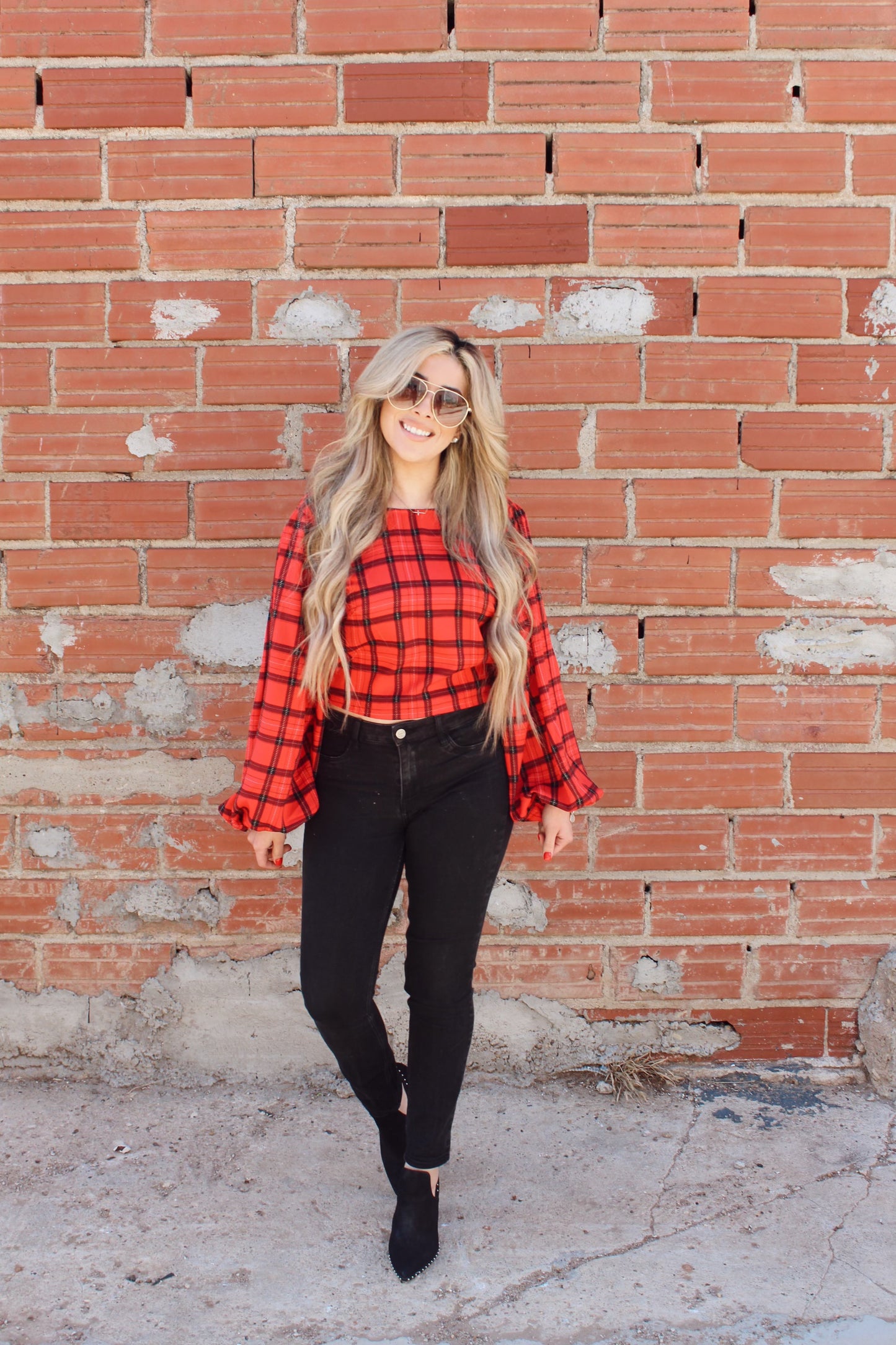 Red Holly Blouse
