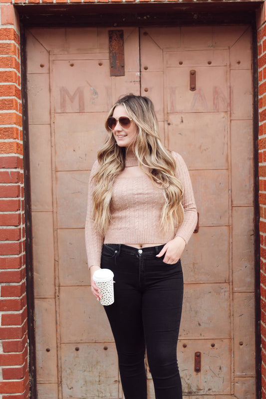 High Expectations Taupe Top Sweater