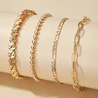 Gold Bead Alloy Bracelet Set